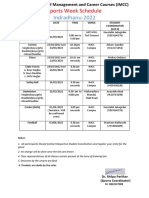 Indradhanu-2022: Sports Week Schedule