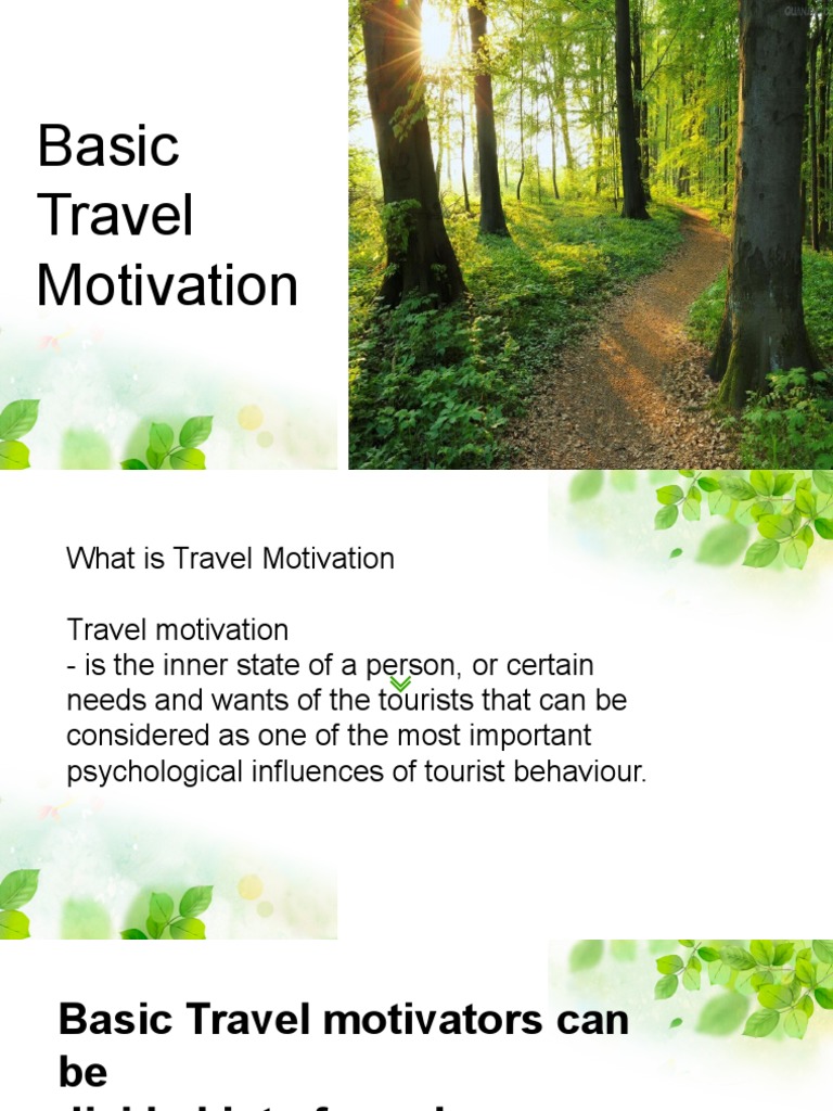 Basic Travel Motivation | PDF | Tourism | Motivation