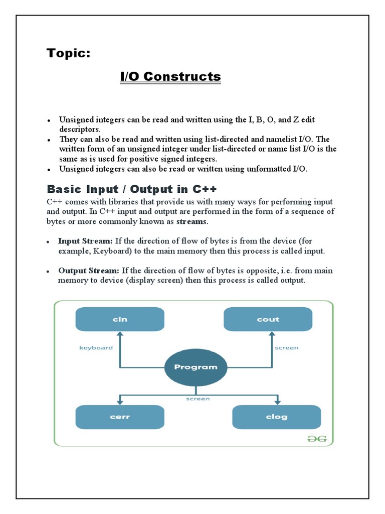 Input and Output Constructs | PDF | Subroutine | Programming Language