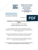 Petición al Gobierno de la Plataforma Nacional Defensa Sector del Transporte