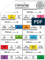 Metric Conversions Coloring Page Key