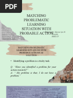 Learning Episode 4: Matching Problematic Learning Situation With Probable Action