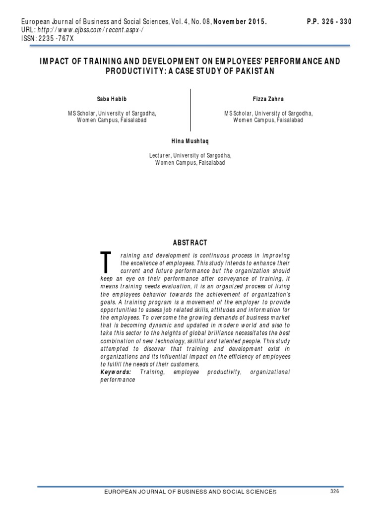Impact of Training on Employee Performance | PDF | Errors And Residuals ...