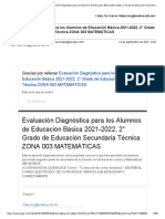 Evaluación Diagnóstica Matemáticas Secundaria