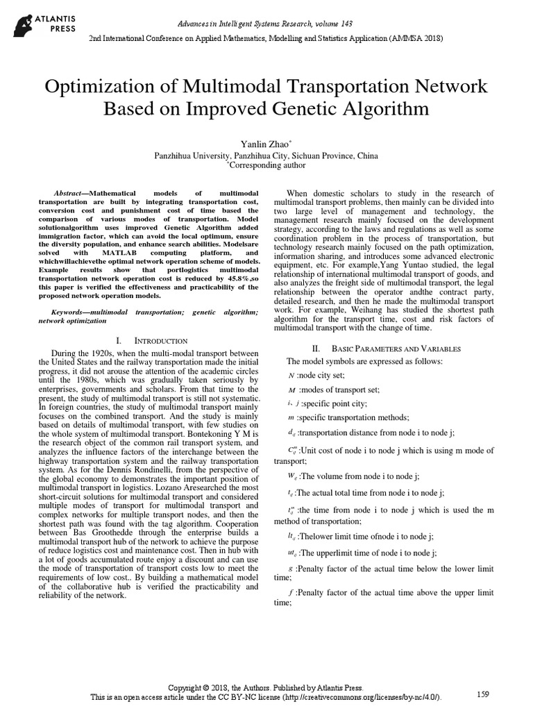 Optimization of Multimodal Transportation Network Based On Improved ...