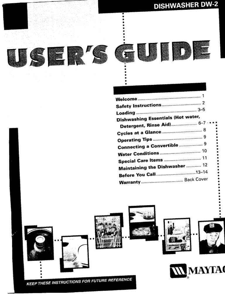 Maytag Dishwasher Users Manual PDF Dishwasher Washing Machine