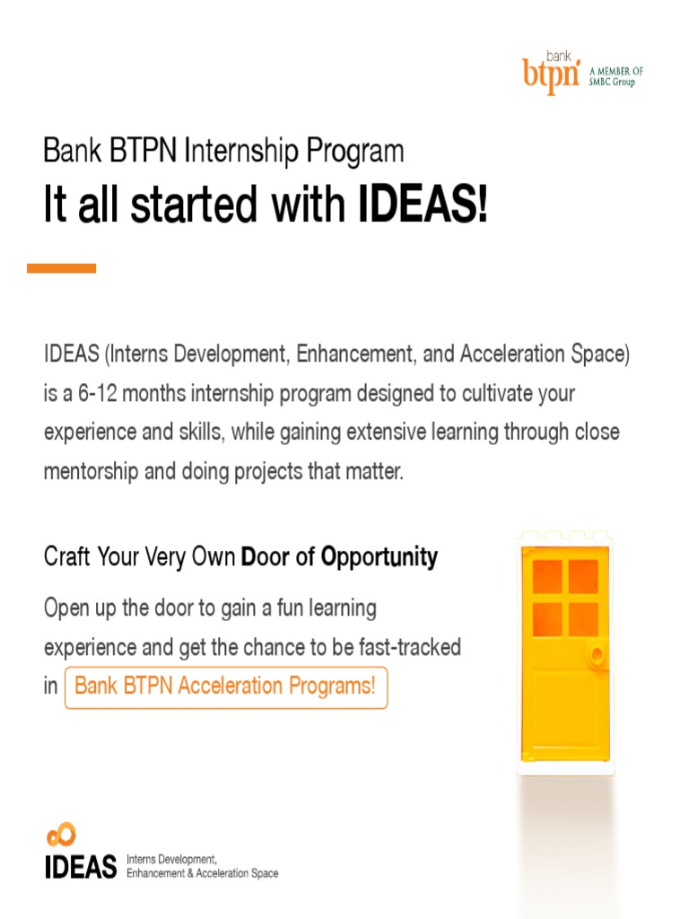 Bank BTPN Internship Program - IDEAS #1 | PDF | Career & Growth | Business