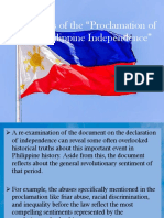 Analysis of The "Proclamation of The Philippine Independence"