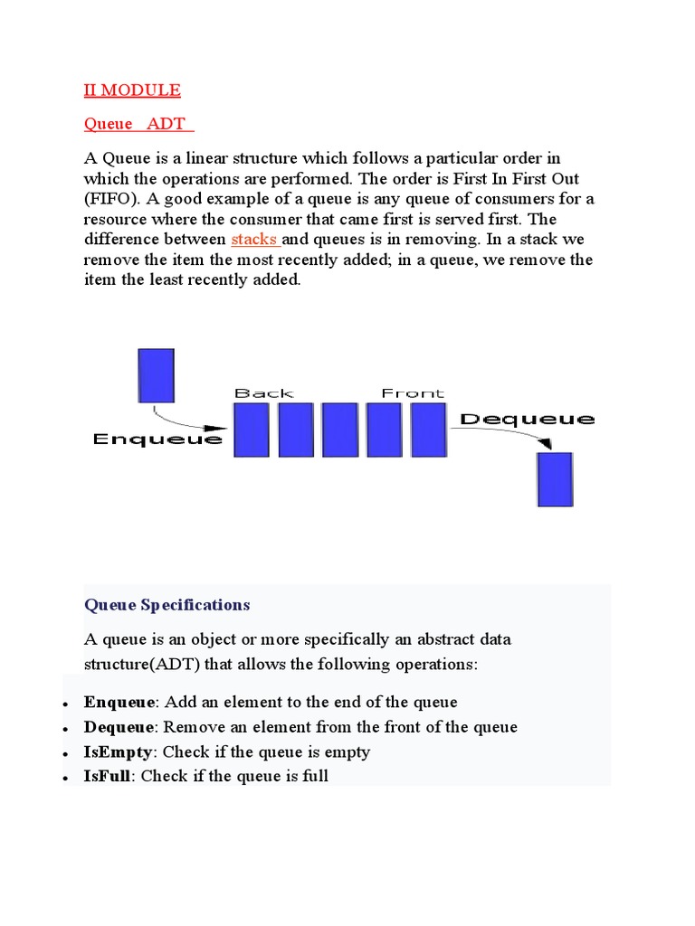Queue Data Structure Implementation Using Circular Array in C | PDF ...
