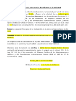 Requerimiento de Subsanación de Defectos en La Solicitud