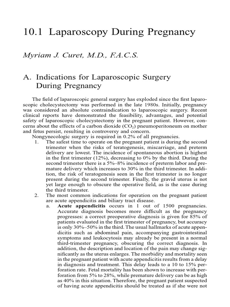 Laparoscopy Guidelines in Pregnancy | PDF | Pregnancy | Fetus