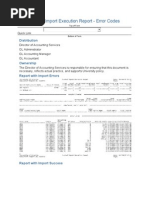 Journal Import Execution Report - Error Codes: Distribution