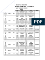 Schedule of Games Cauayan City Inter Barangay Basketball Tournament West Tabacal Region