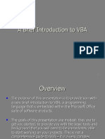 A Brief Introduction To VBA