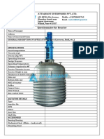 Questionnaire For Reactor: Attaquant Enterprises Pvt. LTD