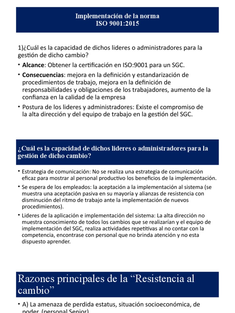 Implementación de la norma ISO 9001:2015 | PDF | Business | Economias