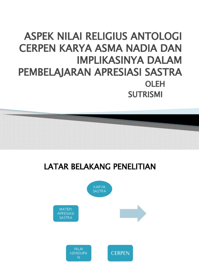 Aspek Nilai Religius Antologi Cerpen Karya Asma Nadia