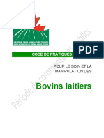 Code de Pratique Pour Le Soin Et La Manipulation Des Bovins Laitiers