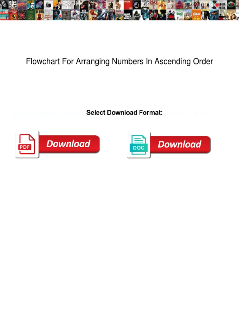 Flowchart For Arranging Numbers in Ascending Order | PDF | Algorithms ...