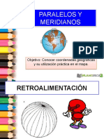 Paralelos y meridianos en el mapa