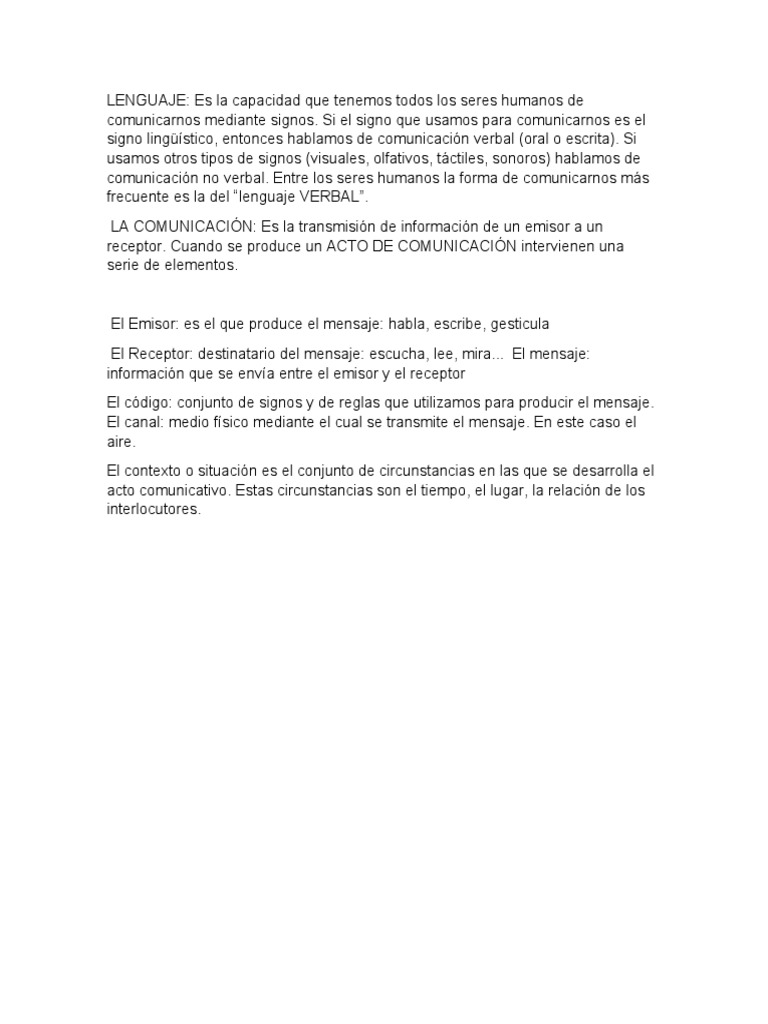 Elementos Clave de la Comunicación | PDF | Artes del Lenguaje y ...