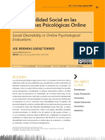 La Deseabilidad Social en Las Evaluaciones Psicológicas Online