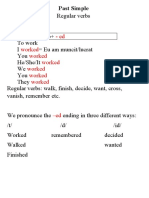 Ed Worked Worked Worked Worked Worked Worked: Past Simple A. Form