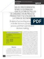 Analysis of Accounting Procedures in Broiler Farms in A Production Process and Their Usefulness in Decision Making