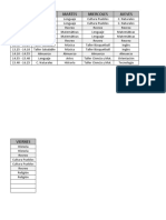 Horario Quinto Trabajo