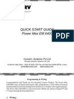 Power Max EM 6400 Quick Start Guide: Conzerv Systems PVT LTD