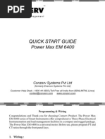 Power Max EM 6400 Quick Start Guide: Conzerv Systems PVT LTD