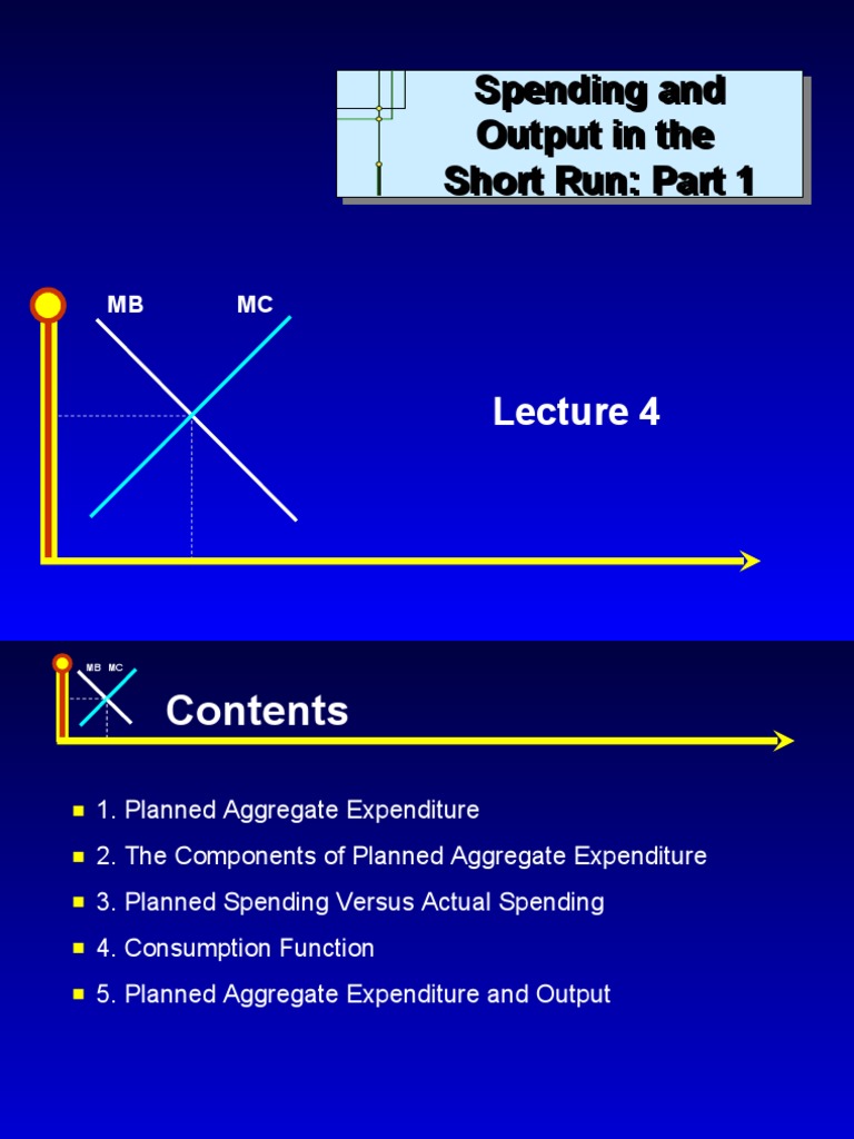 Spending and Output in The Short Run Part 1 Spending and Output in The