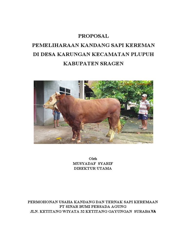 Proposal Kandang Sapi Kereman Sragen | PDF | Teknologi & Rekayasa