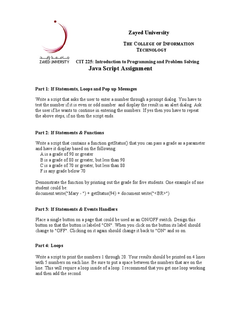 Assignment 3 Javascript 2 | PDF