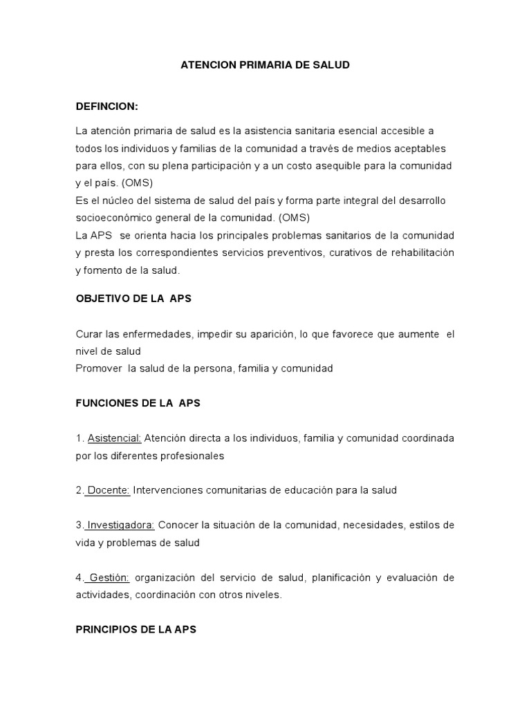 Atencion Primaria de Salud | PDF | Enfermería | Sistema de salud