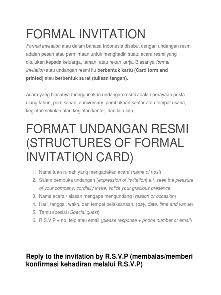 Formal Invitation | PDF