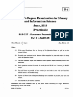 Bachelor's Degree Examination in Library and Information Science June, 2019 (Practicals)