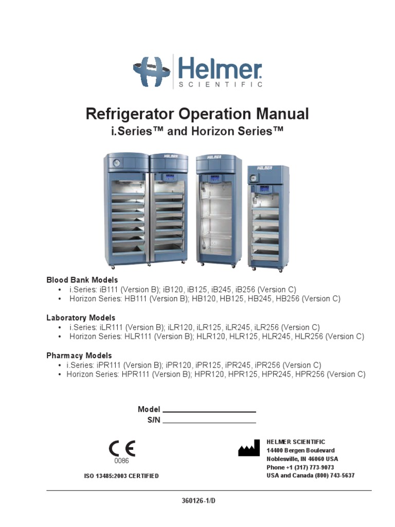 Refrigerator Operation Manual I.series™ and Horizon Series™ PDF