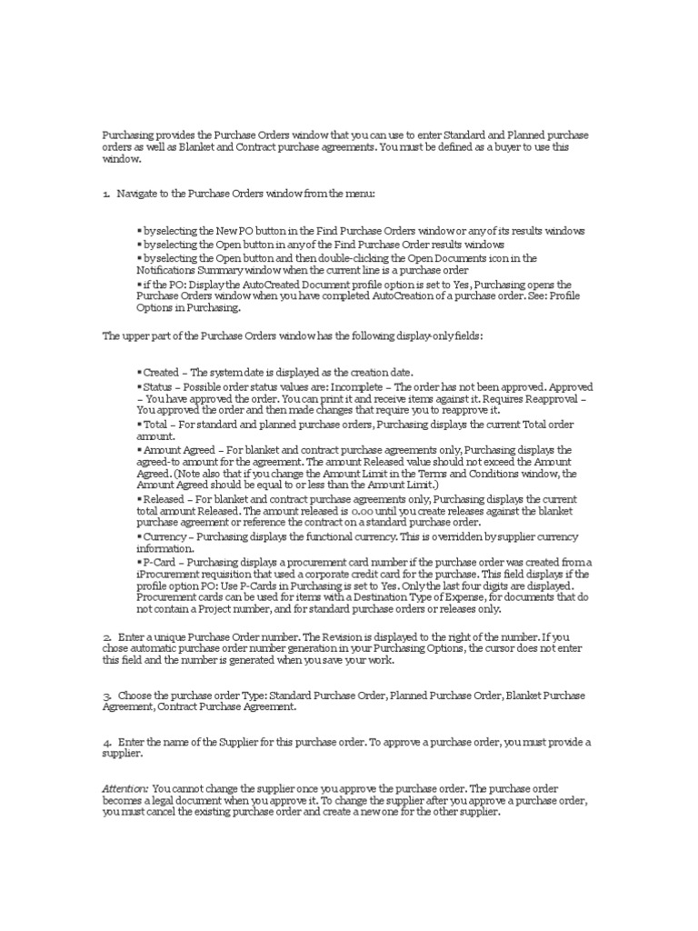 Purchase Order Entry Guide | PDF | Supply Chain Management | Economies