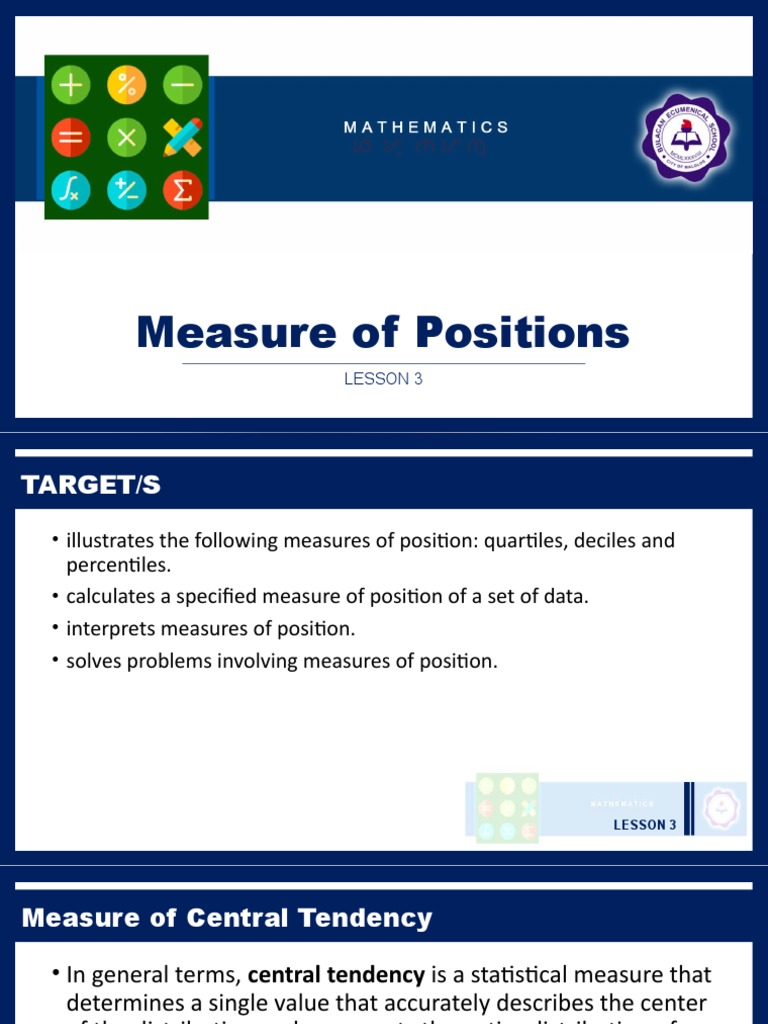 Measure of Positions: Lesson 3 | PDF