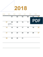Calendários mensais 2018