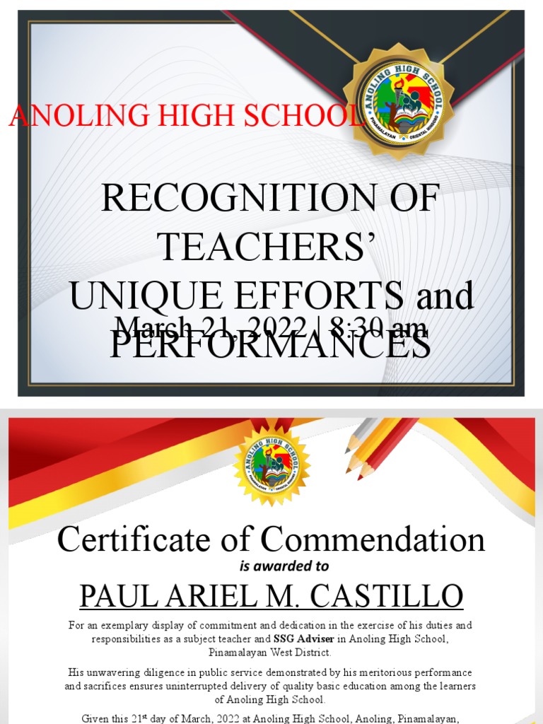 Certificate of Commendation | PDF