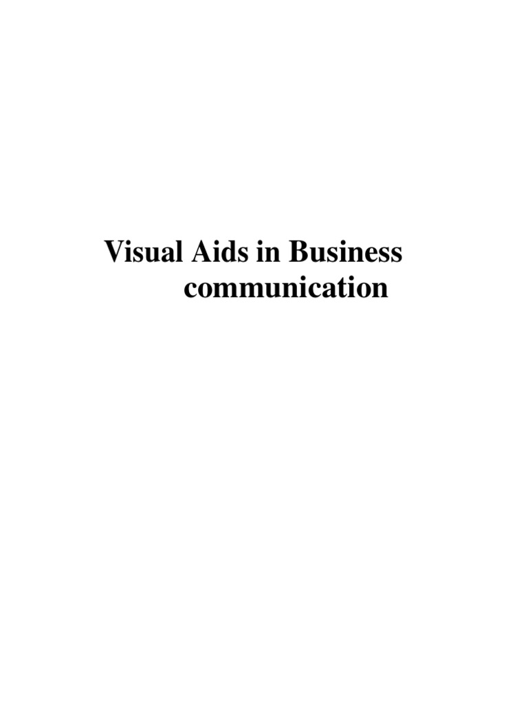 Visual Aids in Business Communication PDF Communication Information