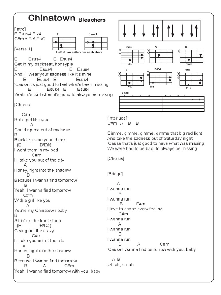 Chinatown Bleachers PDF Musical Compositions Musical Forms