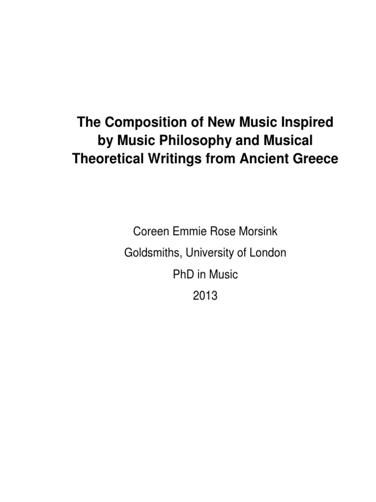 MUS Thesis Morsink 2013 | PDF | Performing Arts | Sound