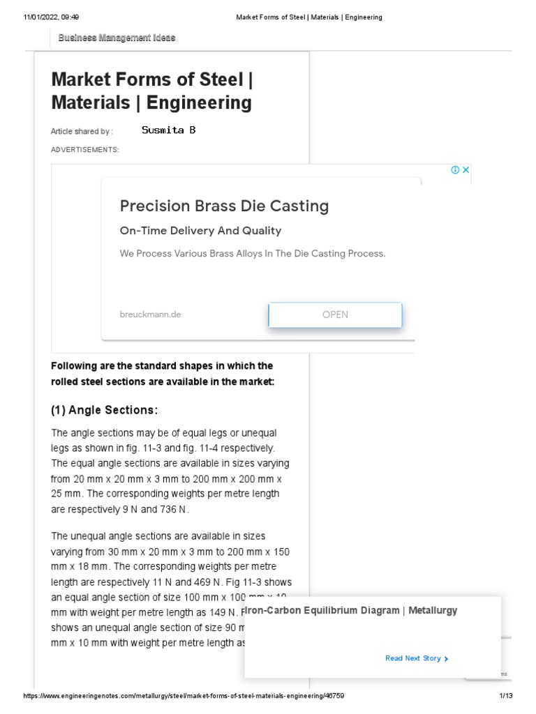Market Forms of Steel - Materials - Engineering | PDF | Steel ...