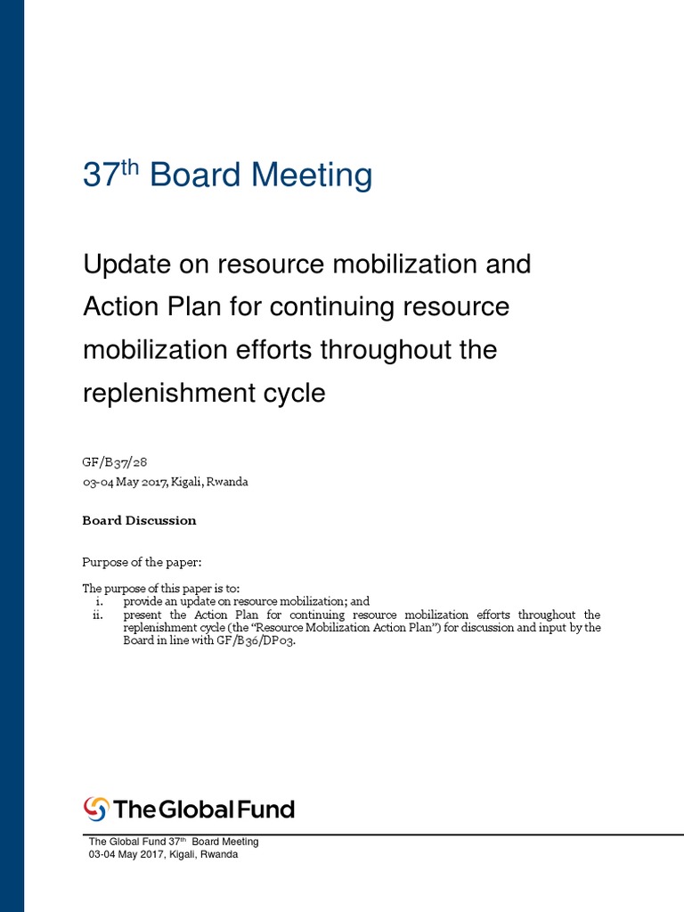 Resource Mobilization Action Plan Update | PDF | Fundraising ...