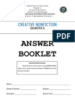 Answer Booklet in CREATIVE NONFICTION