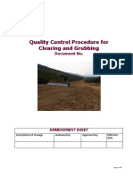 Quality Control Procedure For Clearing and Grubbing: Document No