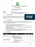 De La Salle University-Manila College of Computer Studies Course Syllabus SYSIMTE / Systems Design, Implementation and Testing